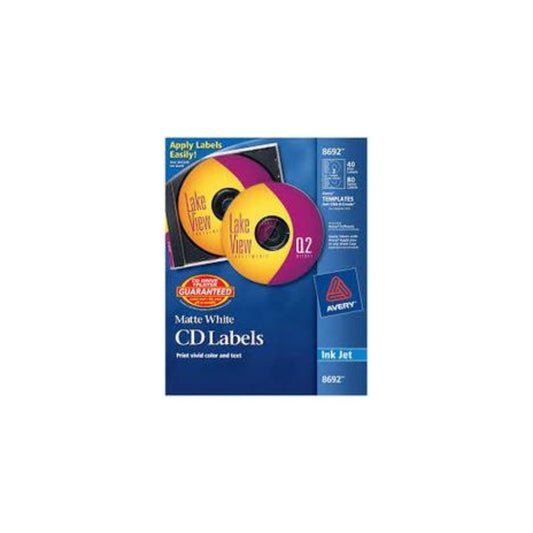 ETIQUETAS P/INKJET P/CD O DVD 40L