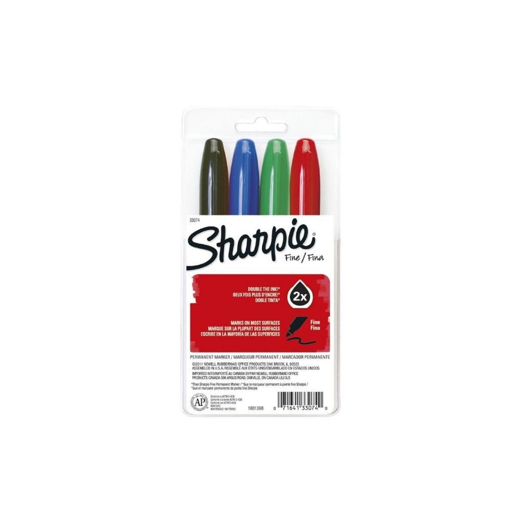 JUUEGO DE FELPAS PERMANENTE SUPER SHARPIE FINA 4/1 BL