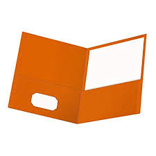 FOLDERS SEMI SATINADO-BARNIZADO (8.5 X 11) NARANJA