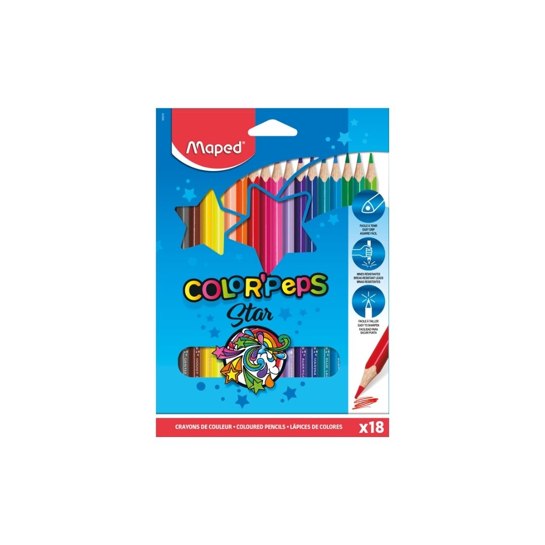 JUEGO LAPICES COLORES COLOR PEPS STAR 18/1 BL