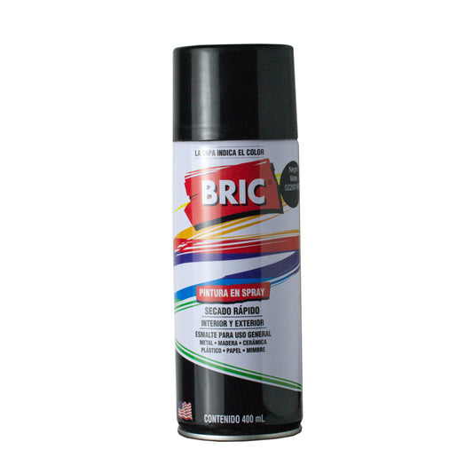 PINTURA EN SPRAY BRIC 13.5 Onz. NEGRO MATE (400ml)