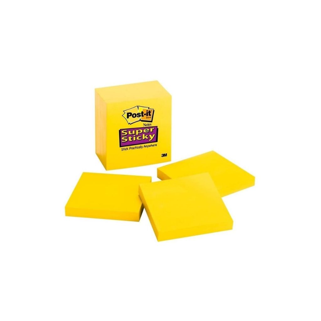 POST-IT (3 X 3) SUPER STICKY AMARILLO CUBO