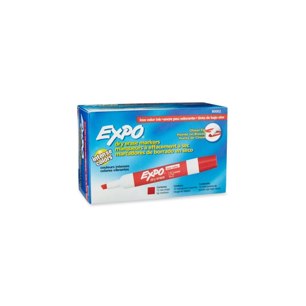 FELPAS P/PIZARRAS EXPO 2 T/CINCEL 12/1 ROJO LOW ODOR