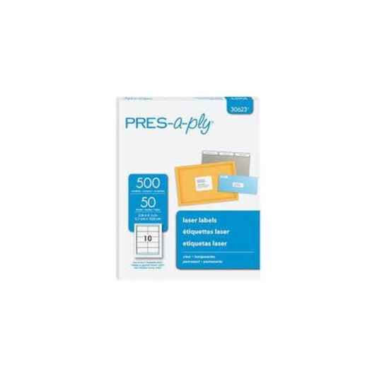 ETIQUETAS P/PRINTER (2 X 4-1/4) CLEAR  50H PRES-APLAY