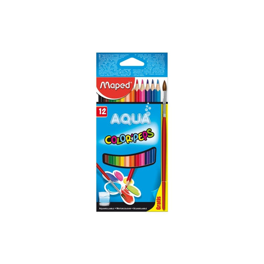 JUEGO LAPICES COLORES ACUARELABLES 12/1 C/PINCEL