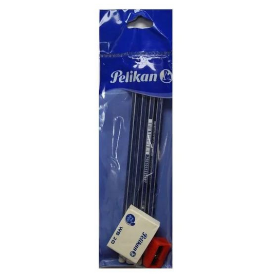 LAPICES #2HB AZUL 4/1 + GOMA + SACAPUNTA blister