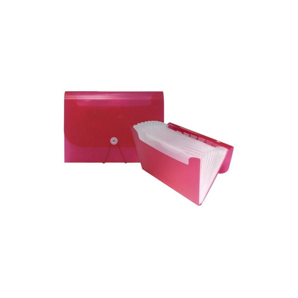 FOLDERS ACORDEON PLAST.(10X12) 6 DIV. C/ELASTICO ROJO