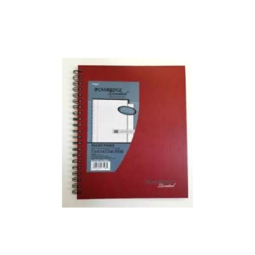 CUADERNO CAMBRIDGE LIMITED EN ESPIRAL P/NEGOCIO TD ROJO