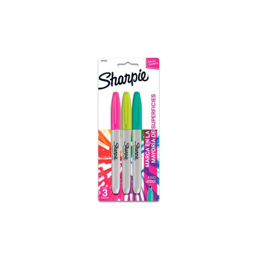 JUEGO DE FELPAS PERMANENTE SHARPIE FINA BURST 3/1 BL DURO
