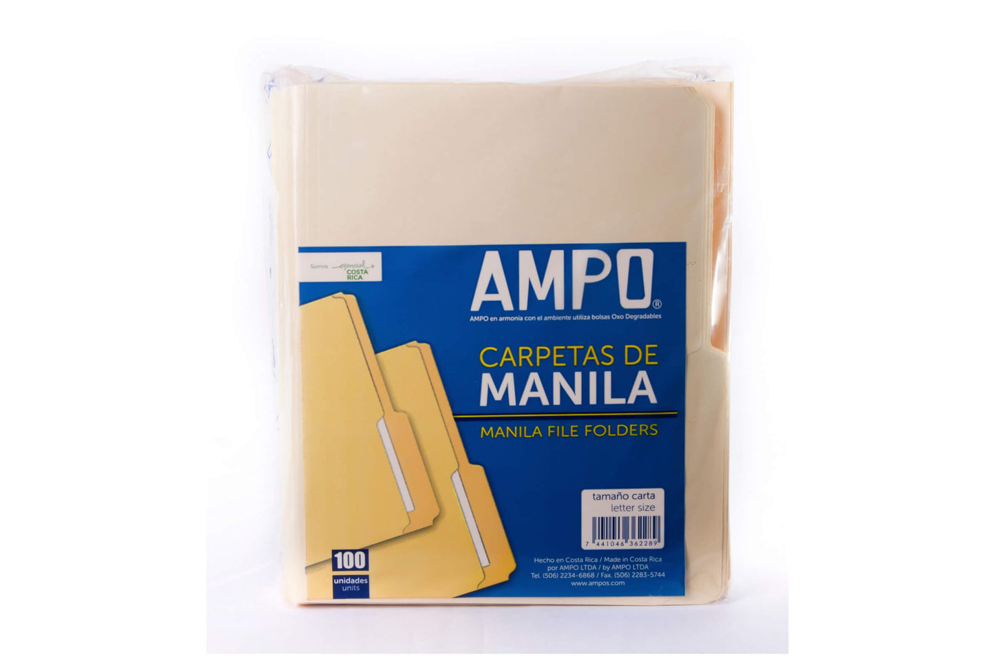 FOLDERS MANILA (8.5 X 11) 100/1 BOLSA AMPO