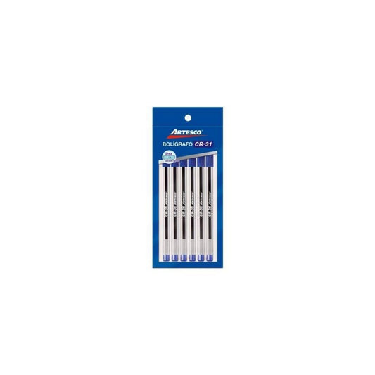 BOLIGRAFOS TINTA SECA CR-31 AZUL 6/1 BL