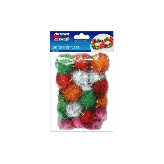 POMPOM BRILLANTE 4CMS 20/1  BL