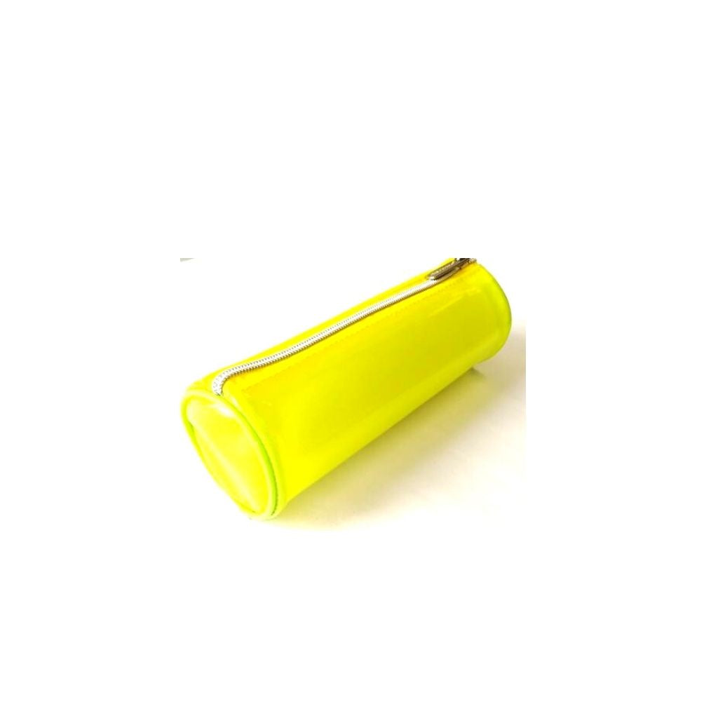 ESTUCHE REDONDO P/LAPICES EN PVC AMARILLO C/ZIPPER