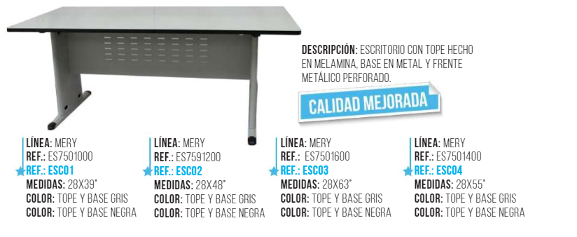 ESCRITORIO FAMILIA MILD (29x63) NEGRO