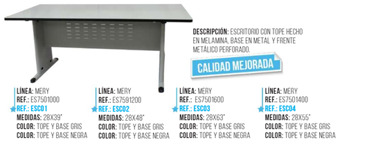 ESCRITORIO FAMILIA MILD (29x63) NEGRO