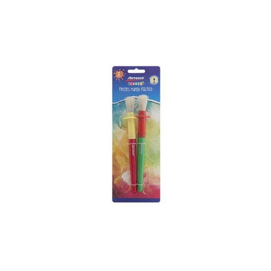 JUEGO DE PINCELES 2/1 M. PLASTICO BICOLOR BL