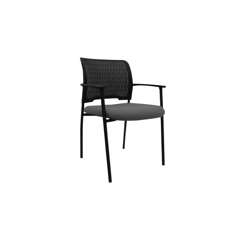 SILLA P/VISITANTE DE METAL C/B TAPIZADA NEGRO