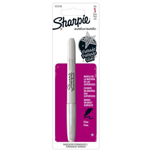 FELPA PERMANENTE SHARPIE FINA METALICA PLATA BLISTER