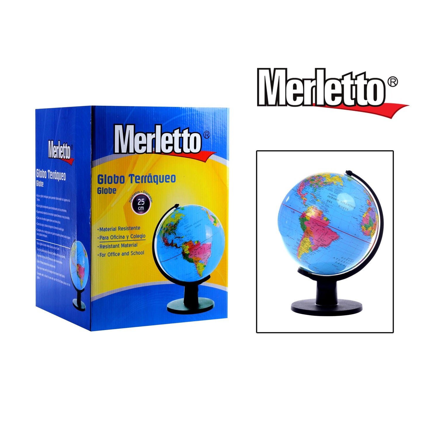 GLOBO TERRAQUEO PLASTICO 25CM