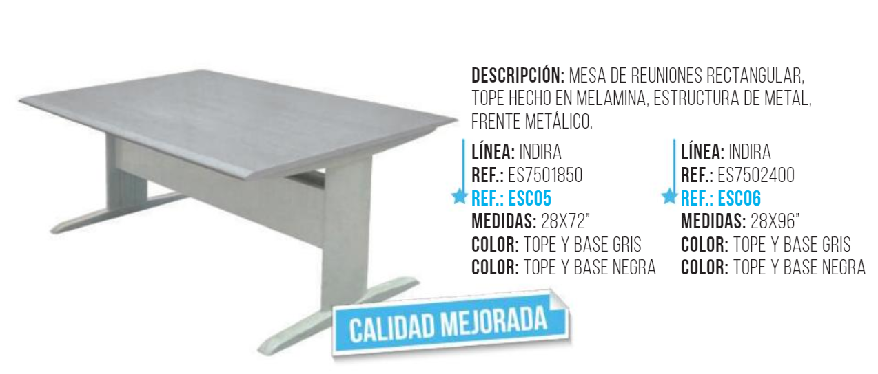 MESA P/REUNION MILD (29X94X47) BASE GRIS C/T.HAYA