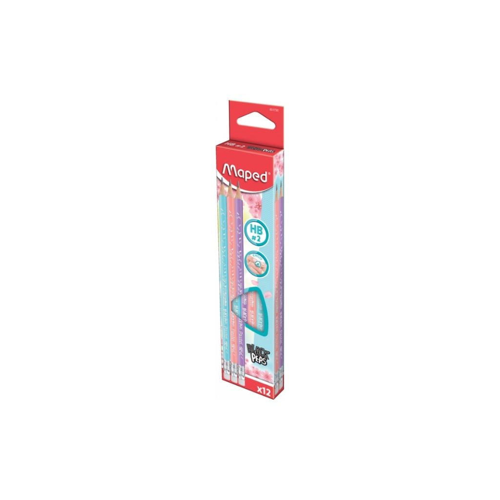 LAPICES GRAFITO HB CUERPO PASTEL C/GOMA 12/1 CAJA BL