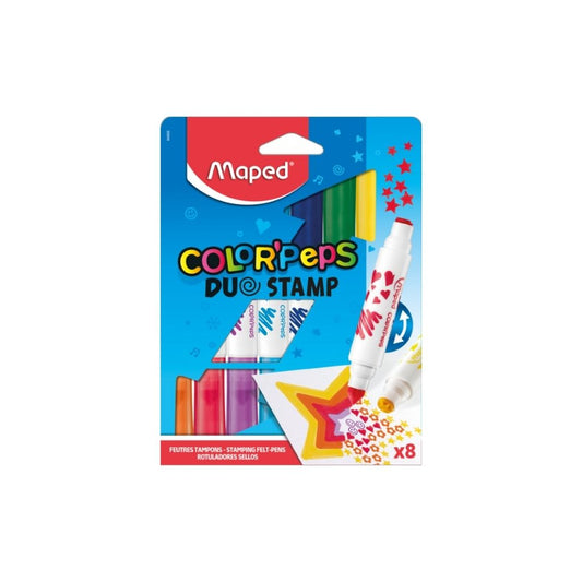 JUEGO MARCADORES COLORPES DUO  STAMP  X8 ESTUCHE DE CATON