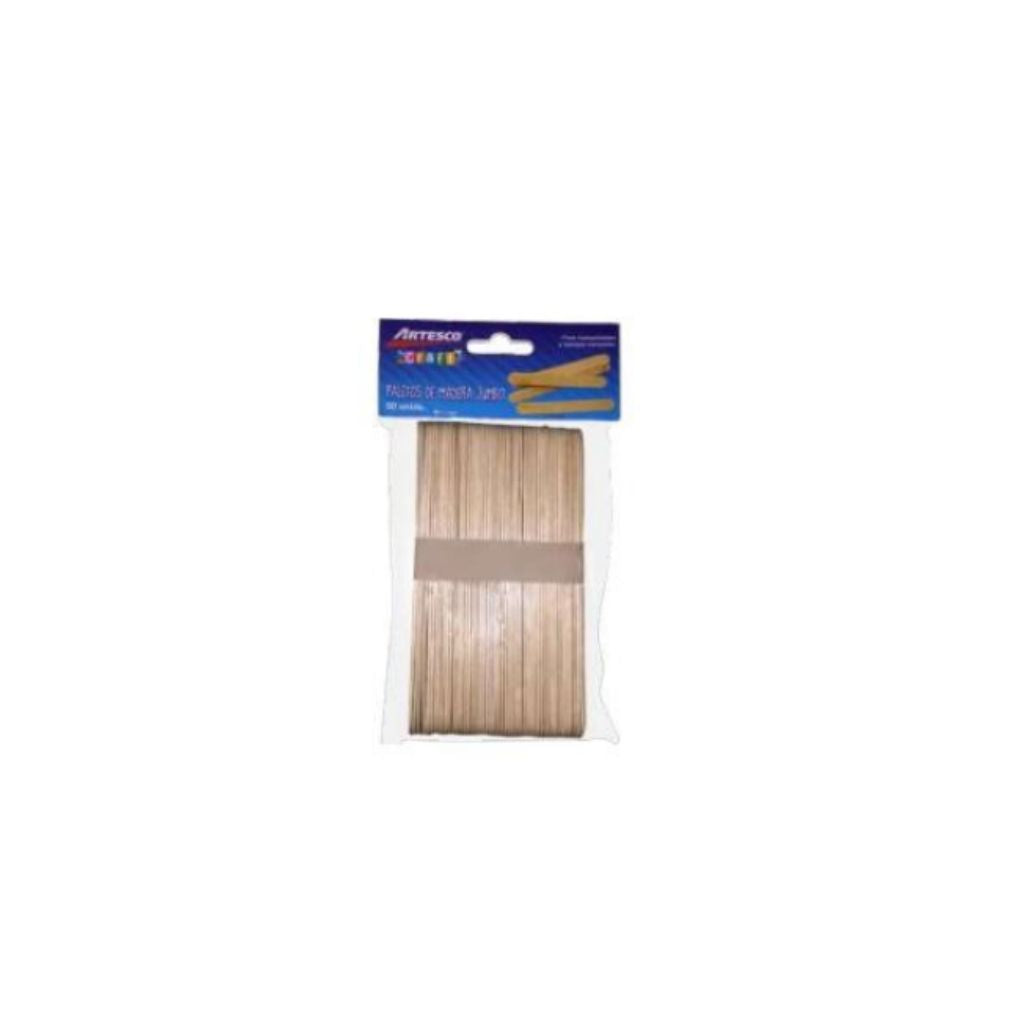 PALITOS DE MADERA JUMBO 50/1 NATURAL BLISTER