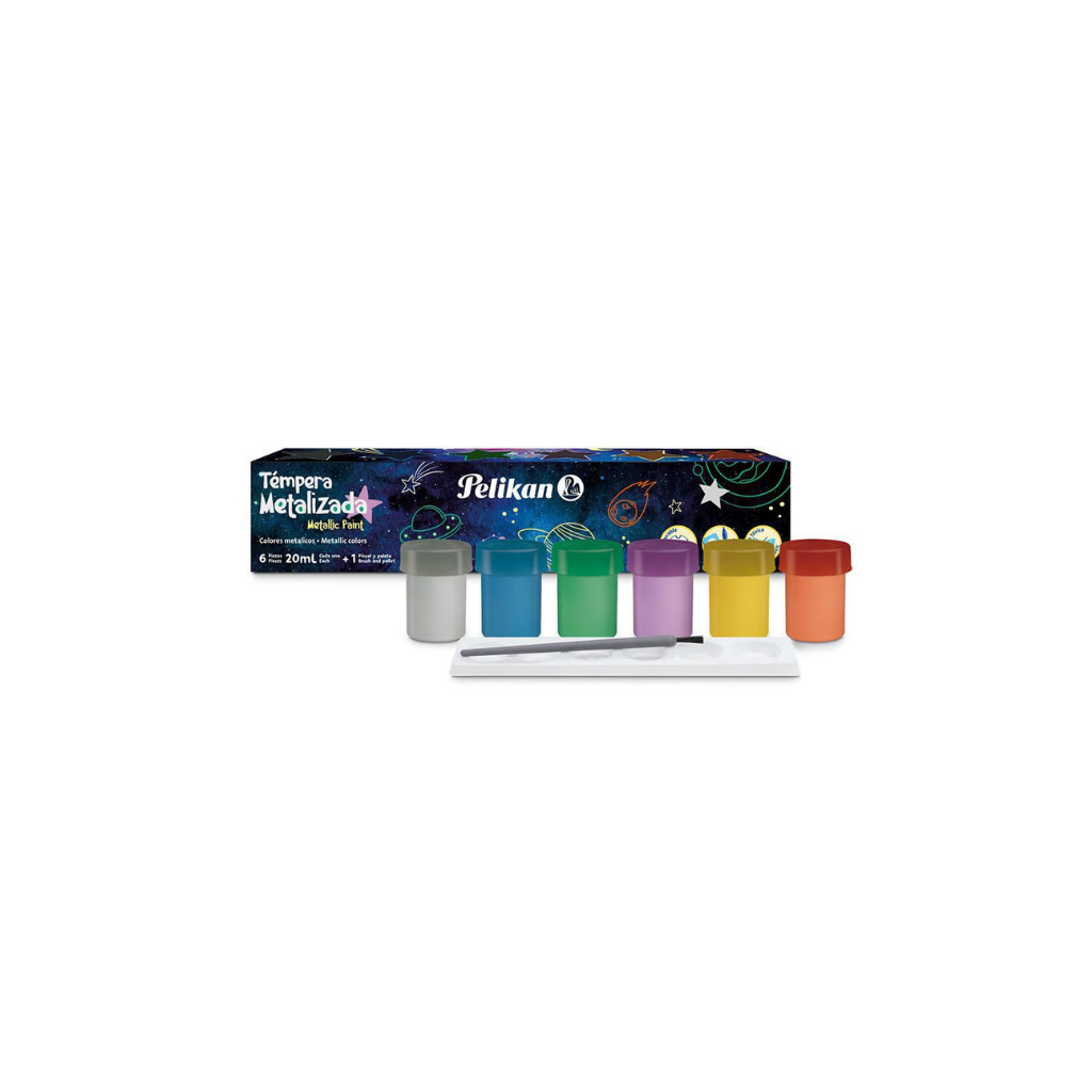 JUEGO TEMPERA METALICAS 6/1 + PINCEL 20ML BL