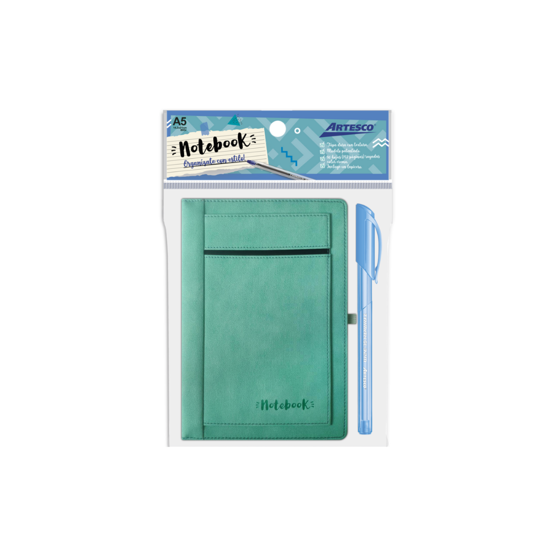 CUADERNO WALLET (15 X 21) C/BOLIGRAFO AQUA