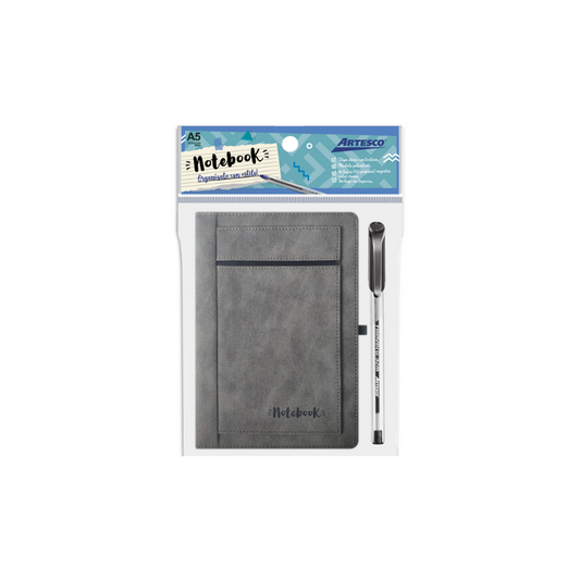 CUADERNO WALLET (15 X 21) C/BOLIGRAFO GRIS