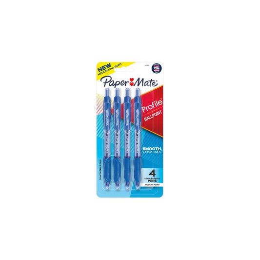 BOLIGRAFOS PROFILE 1.0mm 4/1 AZUL BLISTER DURO