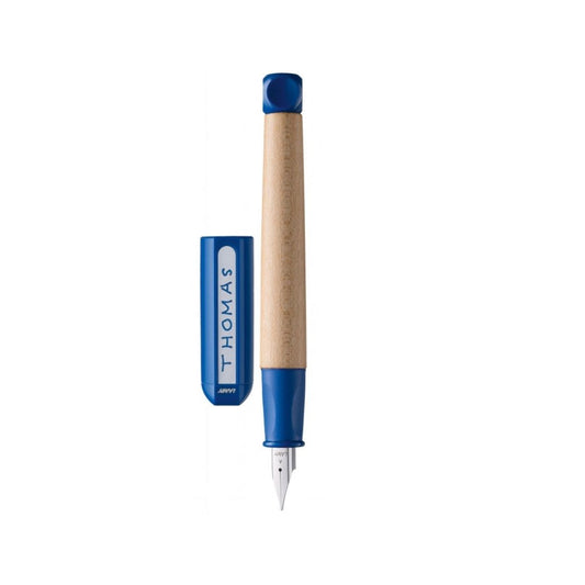 PLUMA FUENTE ABC CUERPO DE MADERA TAPA AZUL C/REFILL