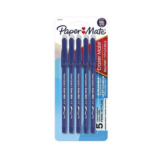 BOLIGRAFOS BORRABLES (ERASER) MATE STICK 5/1 AZUL BLISTER