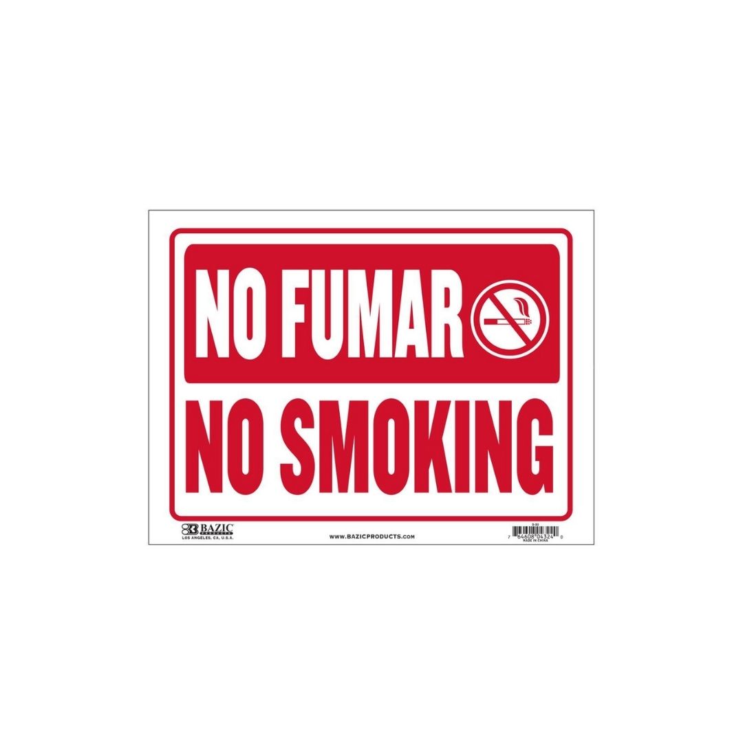 LETREROS VARIOS (12 X 16) "No Fumar / No Smoking"