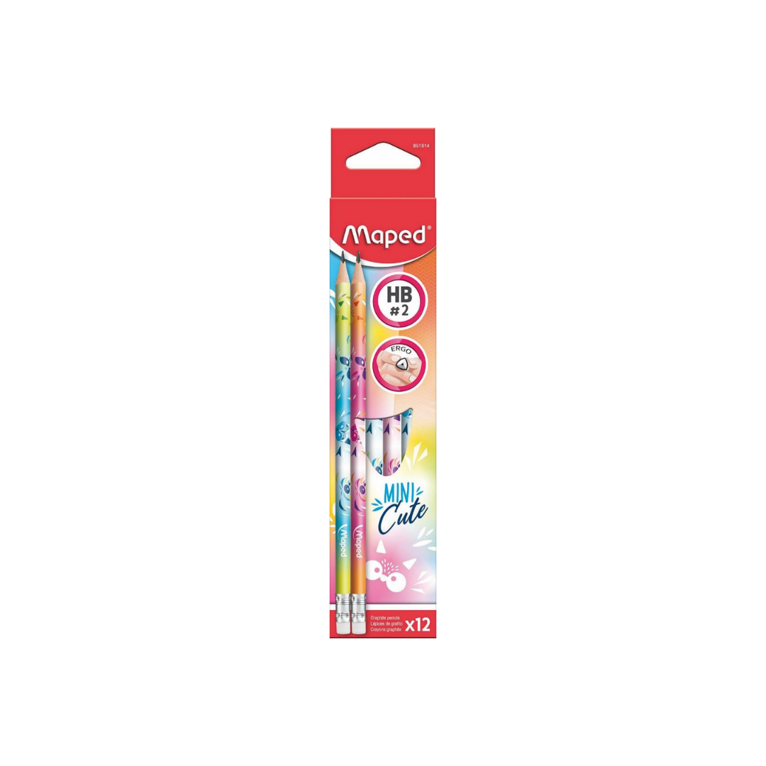 LAPICES DE GRAFITO PLASTICO HB MINICUTE 12/1 BLISTER