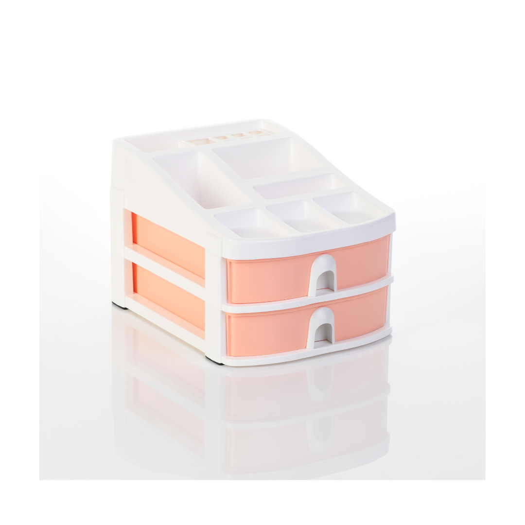 ORGANIZADOR PLASTICO 2 GAV NARANJA PASTEL