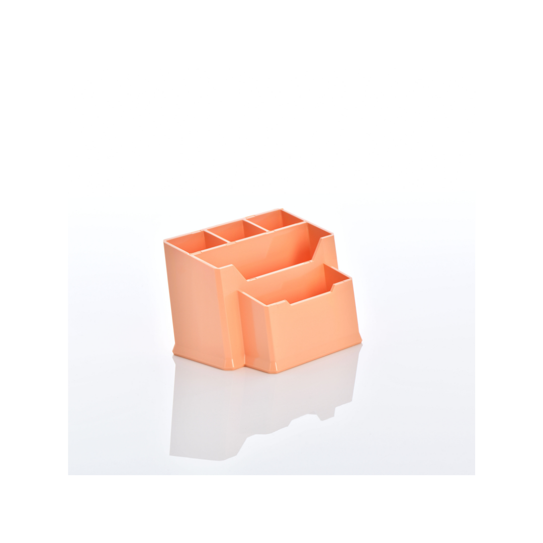 ORGANIZADOR PLASTICO P/ESCRITORIO PASTEL NARANJA