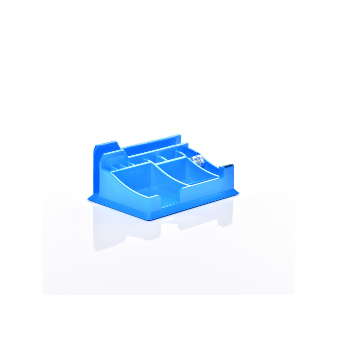 ORGANIZADOR PLASTICO P/ESCRITORIO NEON AZUL