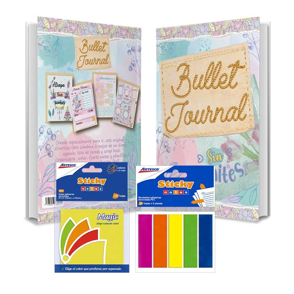 PACK 2021 BULLET JOURNAL + NOTAS ADHESIVAS + BANDERITAS